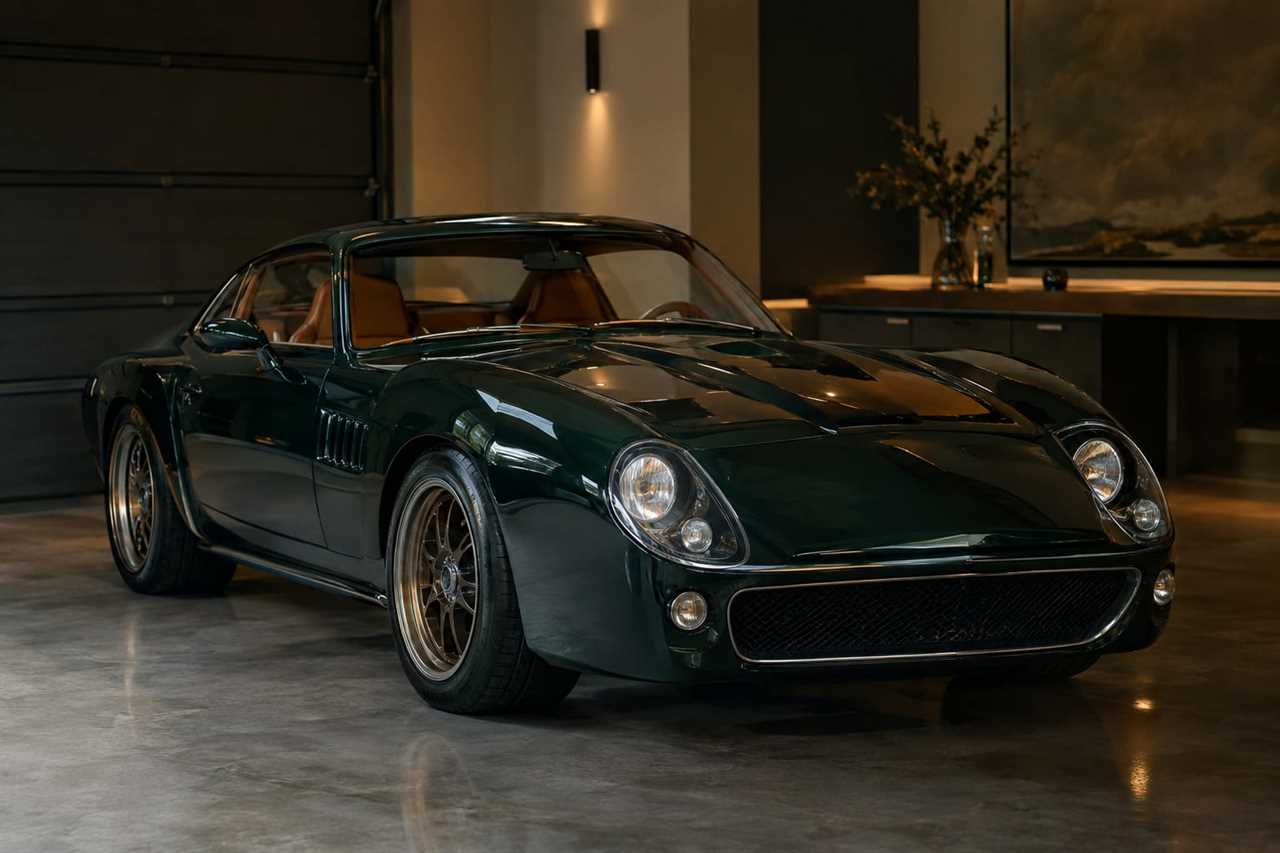 Bespoke sports car in private collector's garage