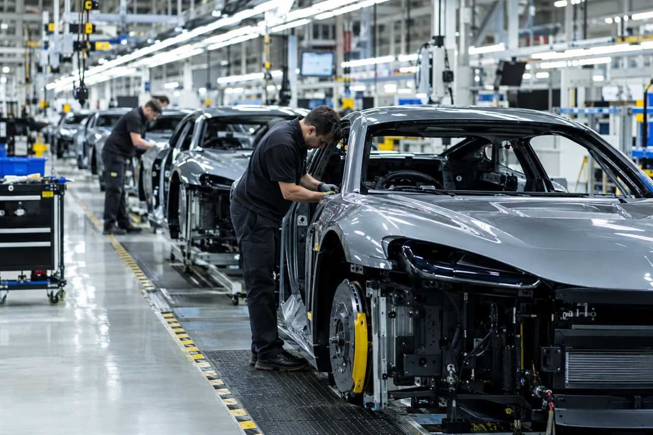 Assembly line building high-end sports cars