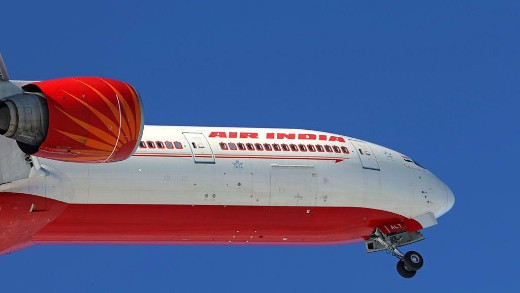 An Air India aircraft departs Toronto Pearson International Airport in Mississauga, Ontario, on February 1, 2026.