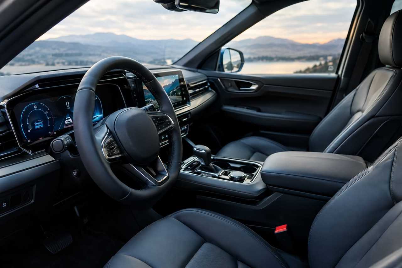 Upscale SUV interior with modern cabin materials