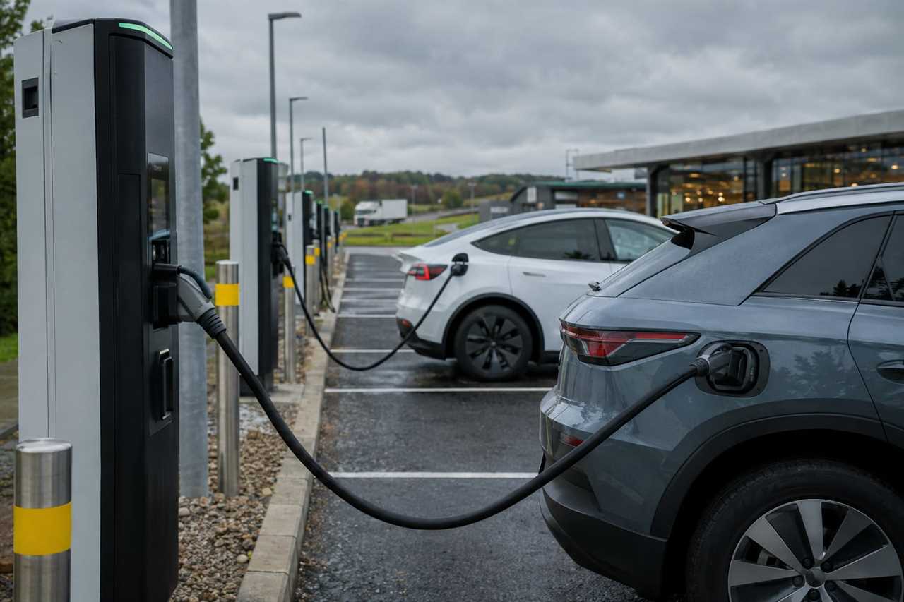 Public chargepoints at a motorway service area