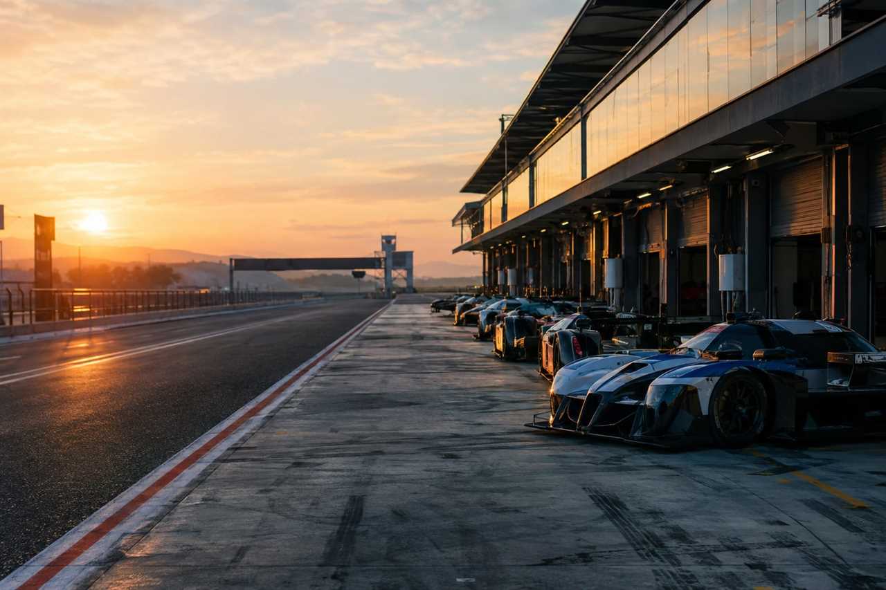 Pit lane sits quiet ahead of qualifying.