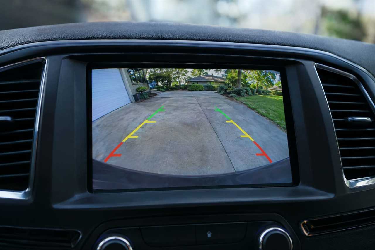 Rearview camera display on a vehicle dashboard