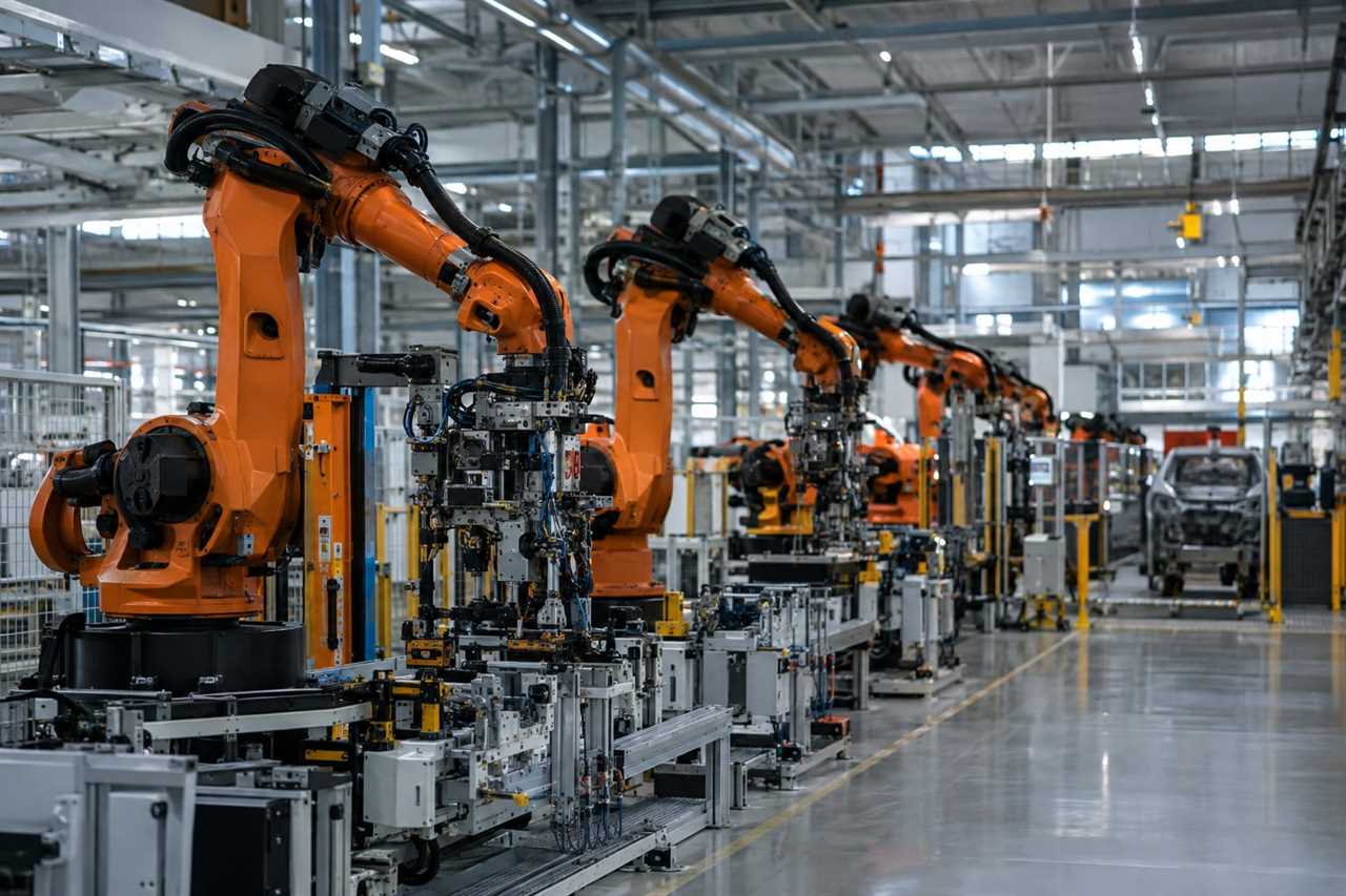 Idle production line at a German car plant.