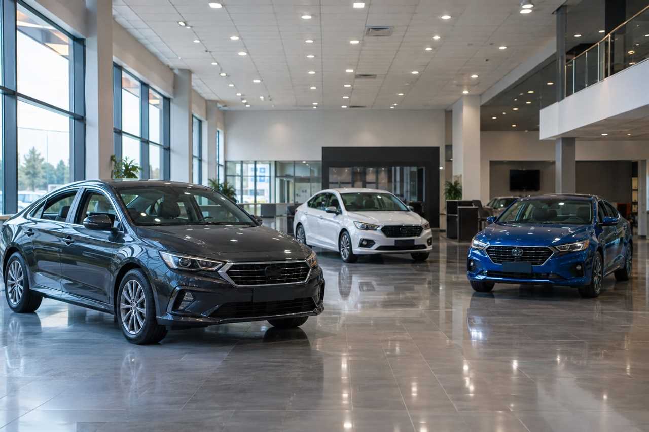 Empty showroom reflects slowing luxury car sales.