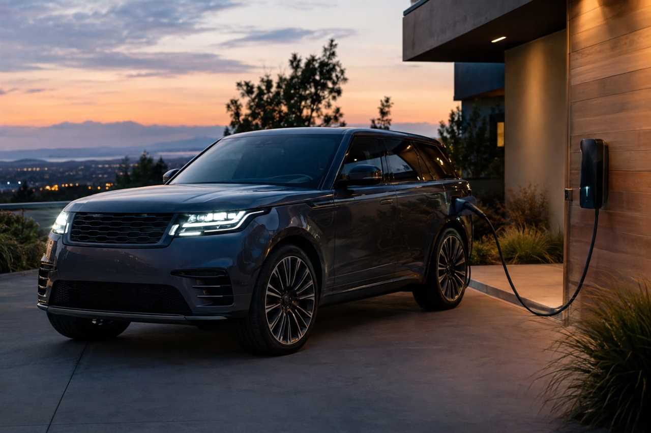 Plug-in hybrid SUV charging on a driveway