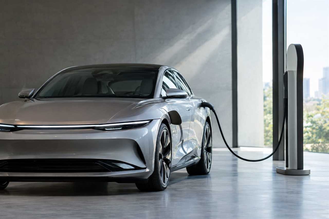 Luxury EV charging in showroom