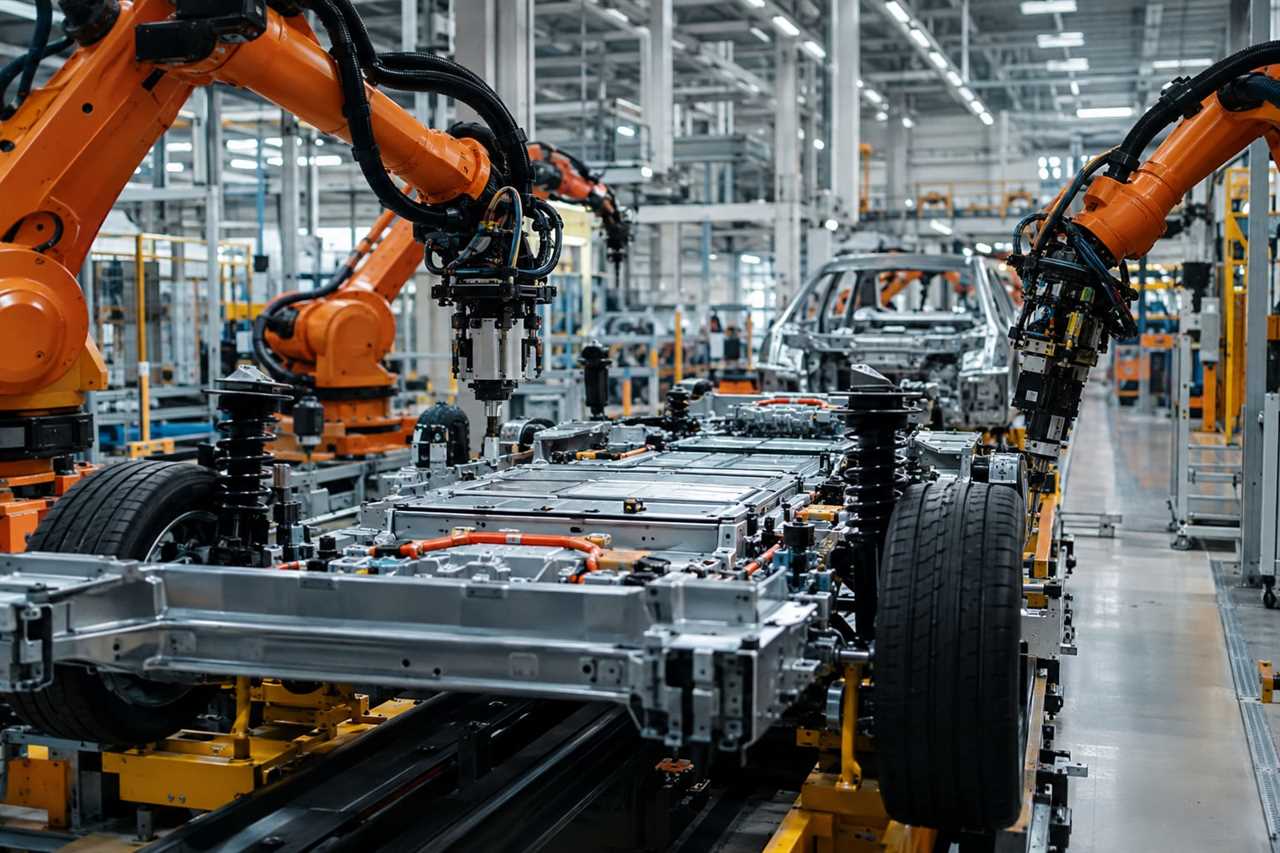 Factory production line building next-generation electric vehicles