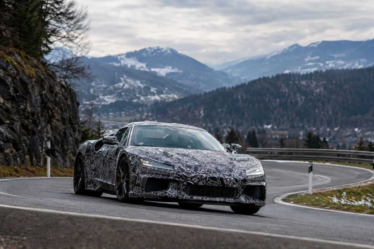 Camouflaged prototype testing on a German road.