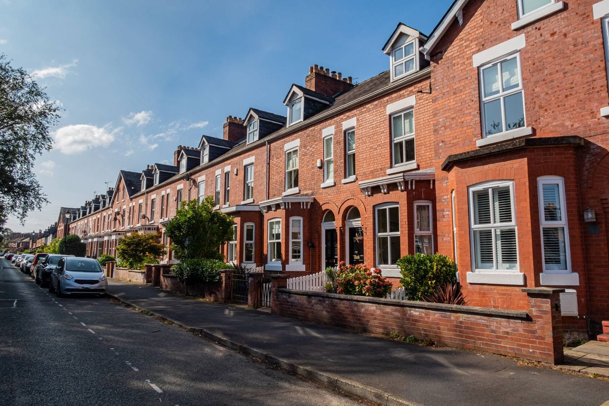 Manchester, United Kingdom - 19 September, 2020 :Terraced houses in Manchester, United Kingdom