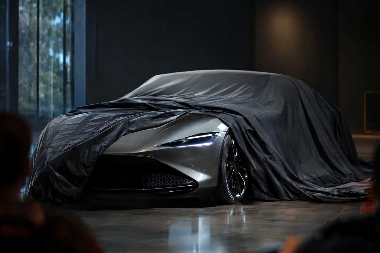 Concept car partly covered before a reveal