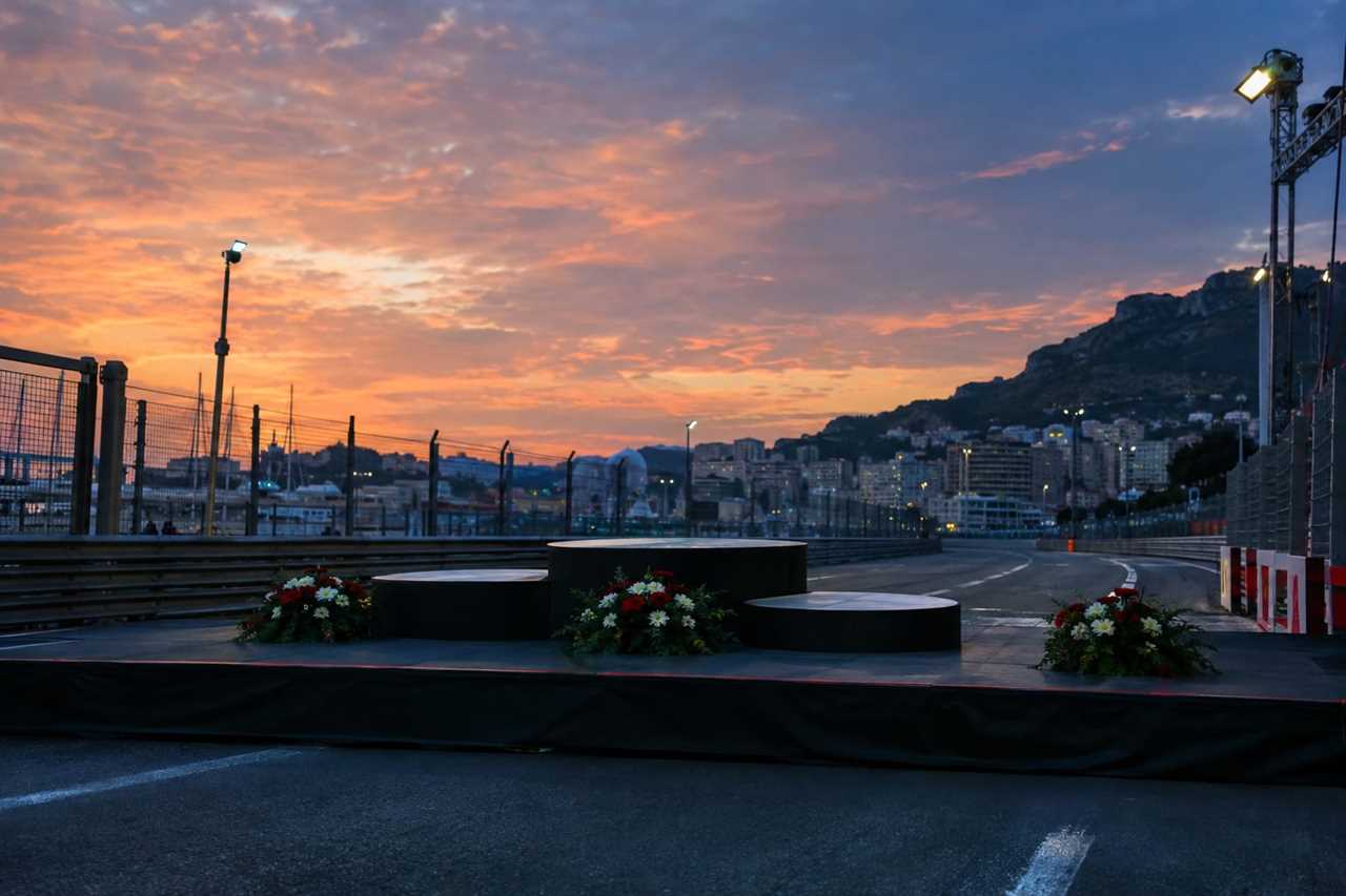 Podium steps await the next ceremony