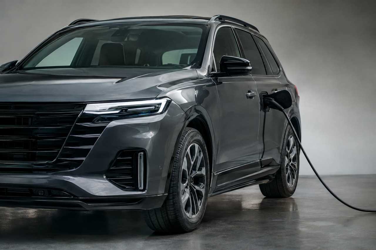 Plug-in hybrid SUV charging, illustrating performance and fast-charging tech.