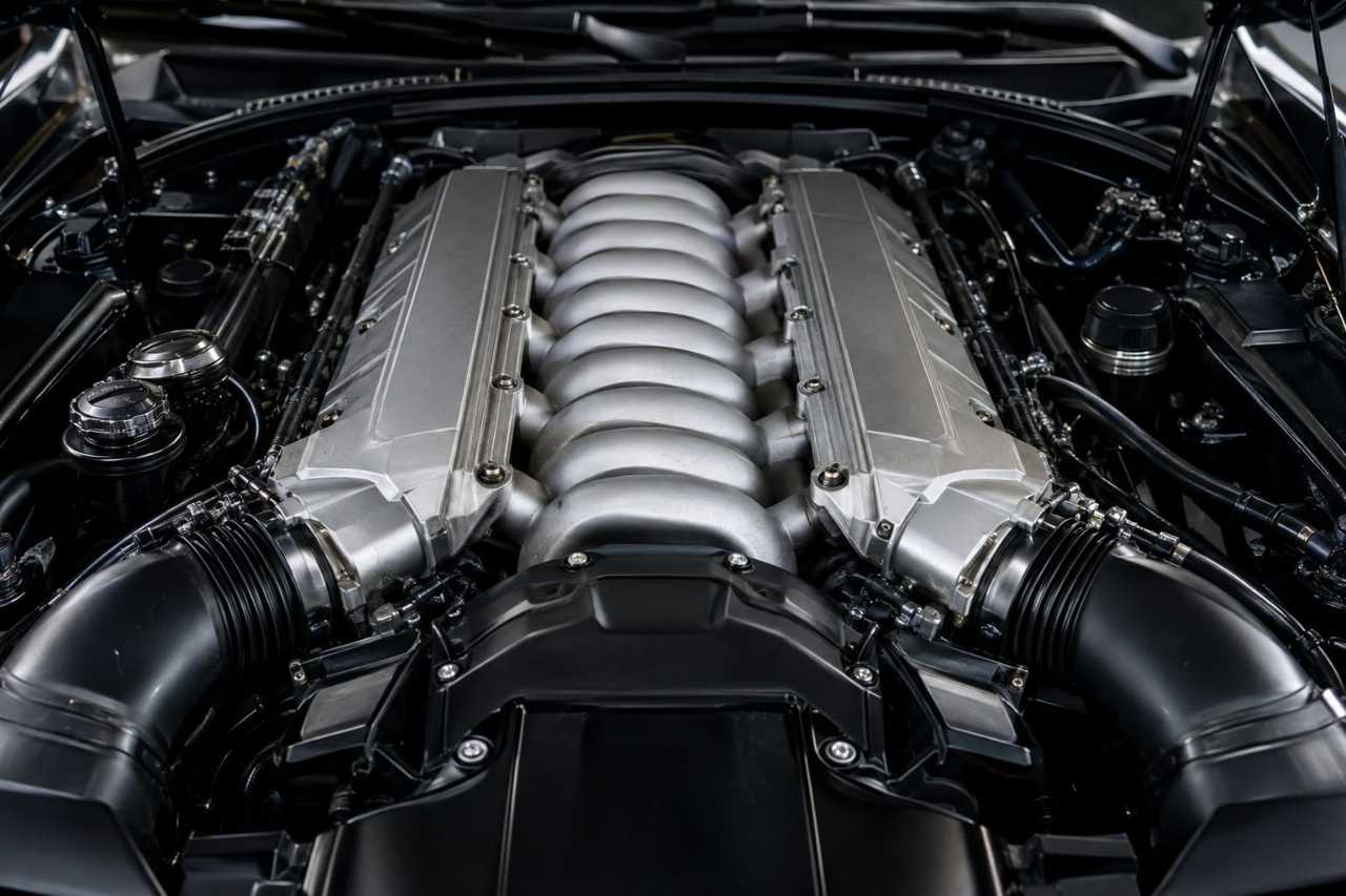 A high-performance V12 engine bay