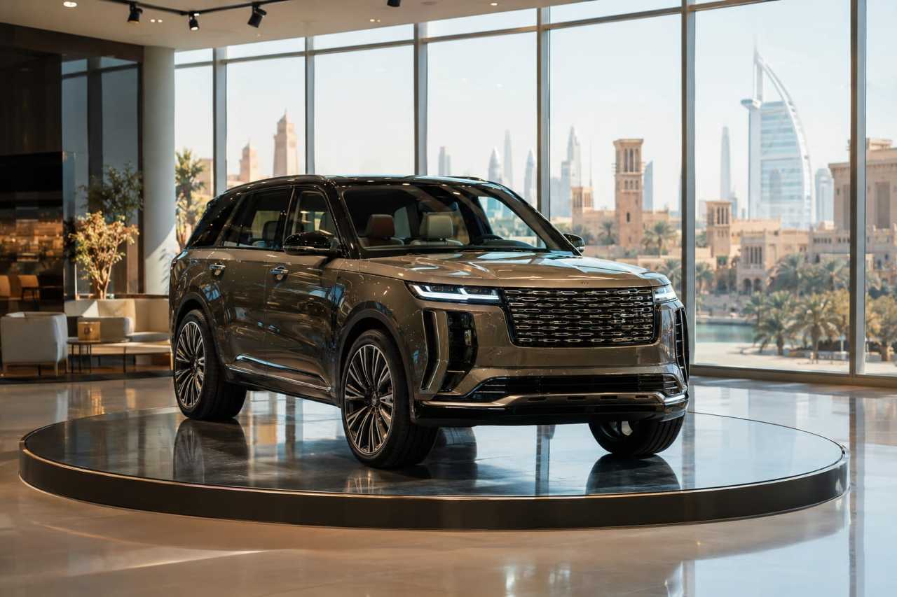 SUV showcased at a Middle East dealership showroom