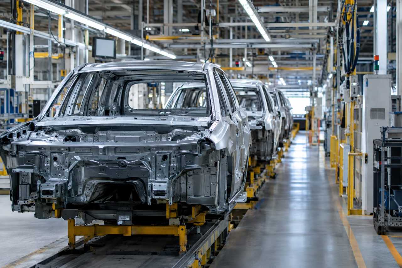 Idle factory line amid production delays