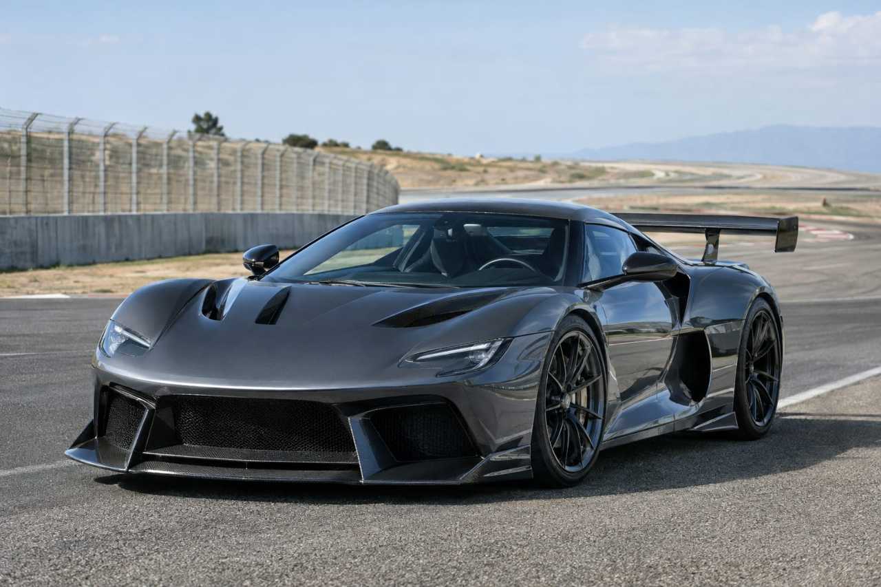 A track-focused supercar with aggressive aerodynamic bodywork
